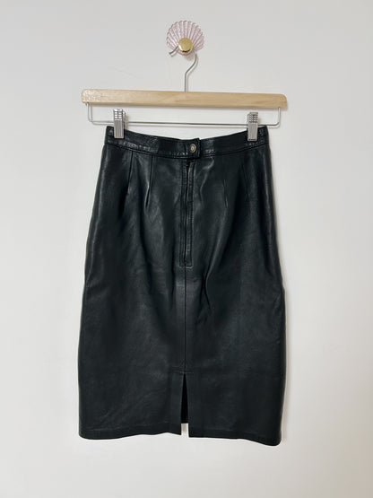 90s leather mid-length skirt Size 34