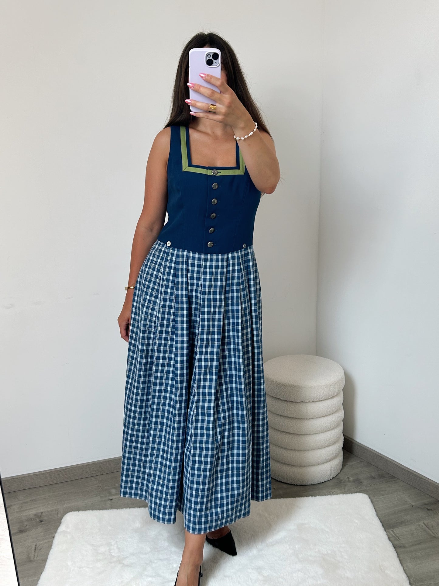 Robe autrichienne à carreaux vintage Taille 36