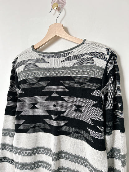 Cardigan à motifs gris et noir vintage Taille 38