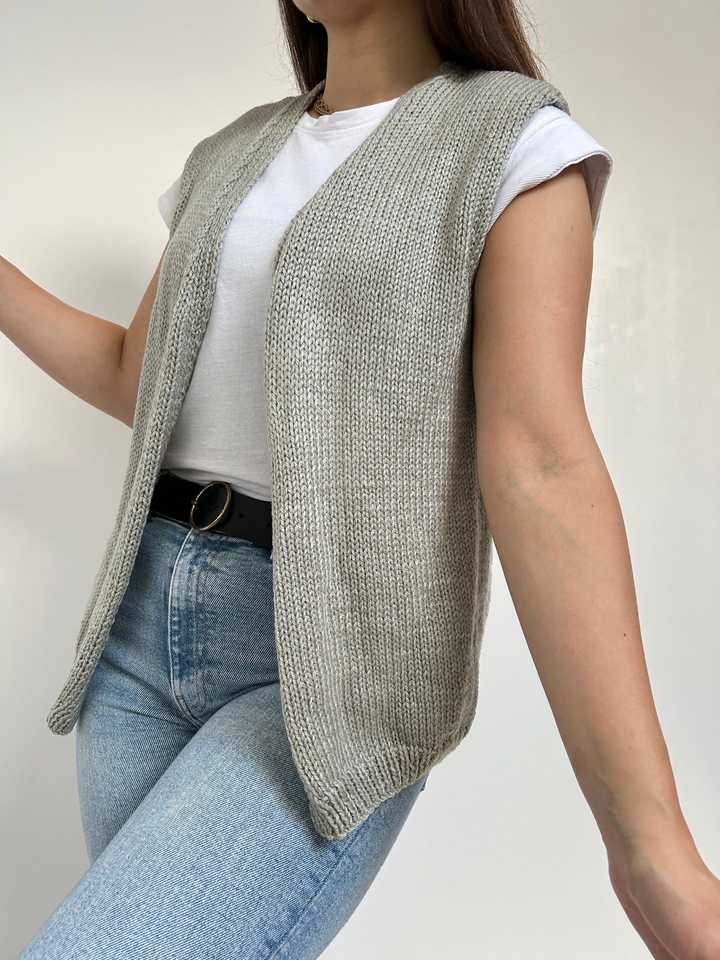 Gilet sans manches gris vintage Taille 36