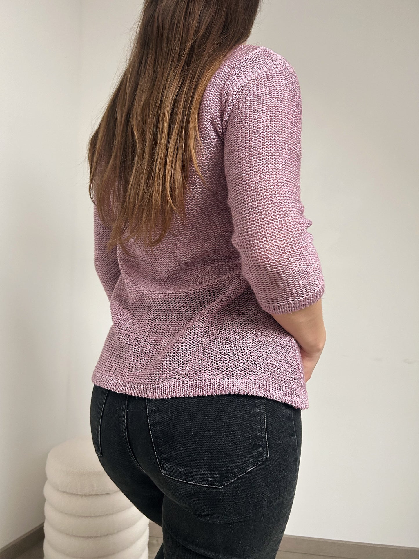 Cardigan en crochet mauve 90s Taille 38