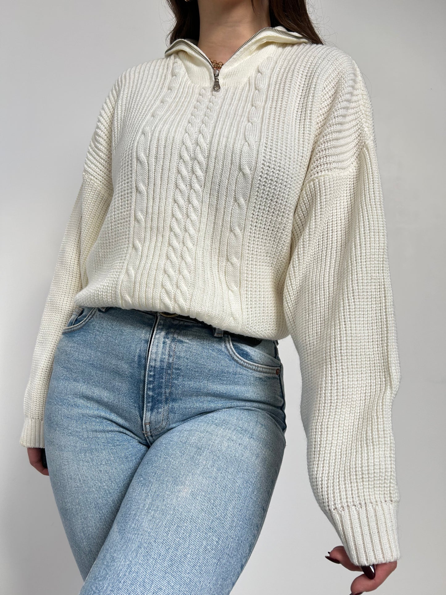 Pull en maille zippé 90s Taille 38/40