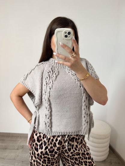 Pull sans manches Mila beige