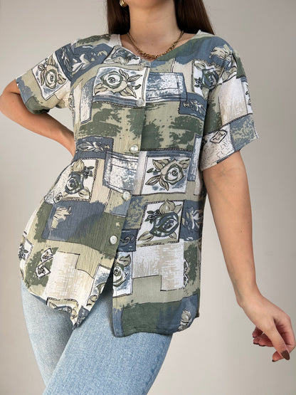 Chemise effet froissée à motif 90s Taille 36/38