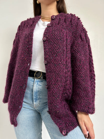 Gilet oversize en maille violet 90s Taille 42