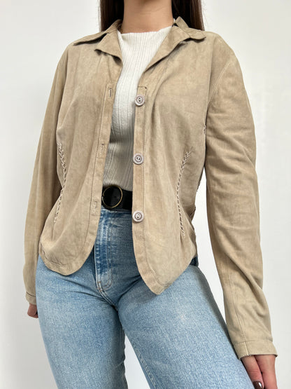 Veste en daim beige clair 70s Taille 40/42