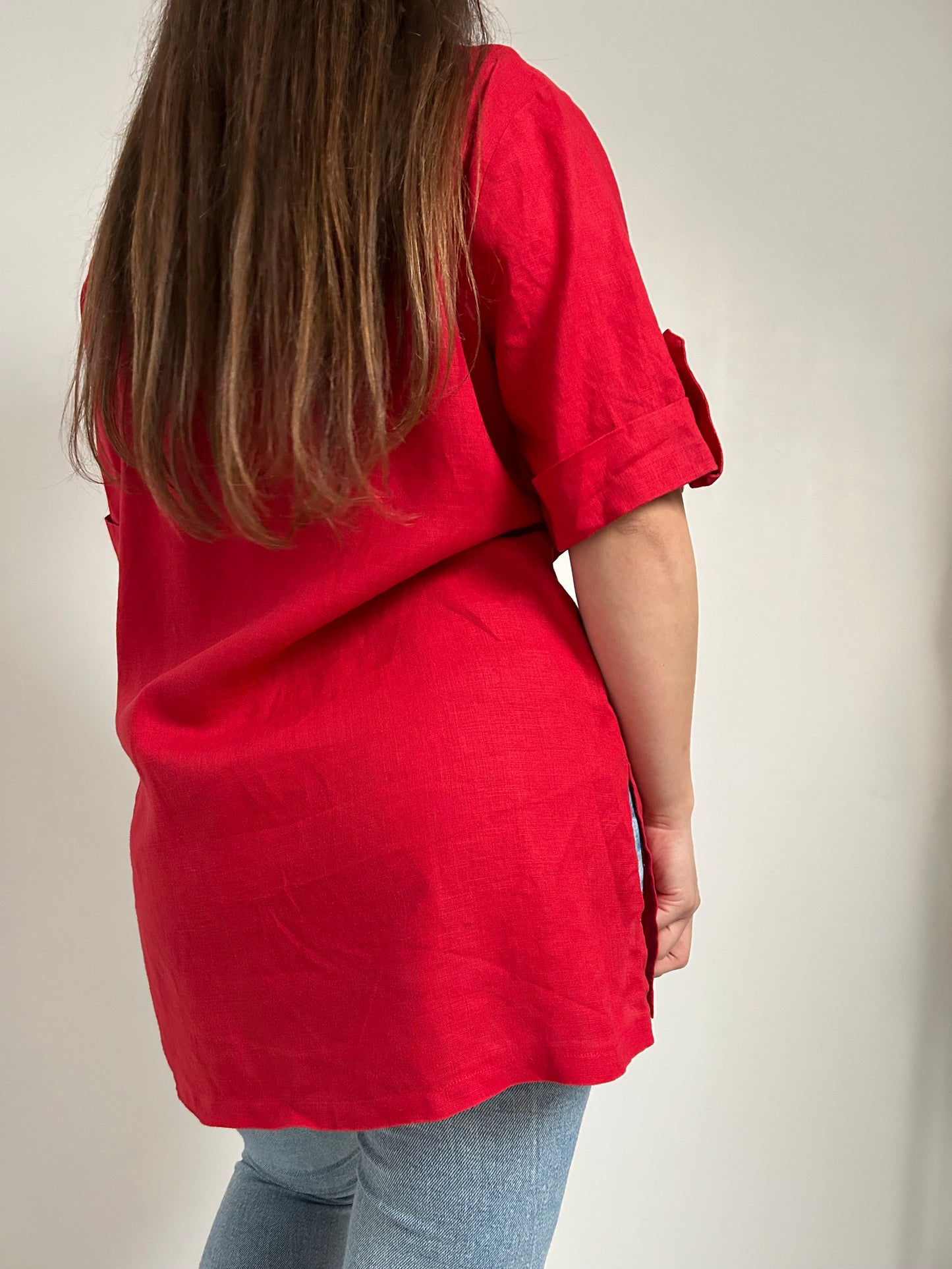 Longue chemise rouge oversize 90s Taille 40