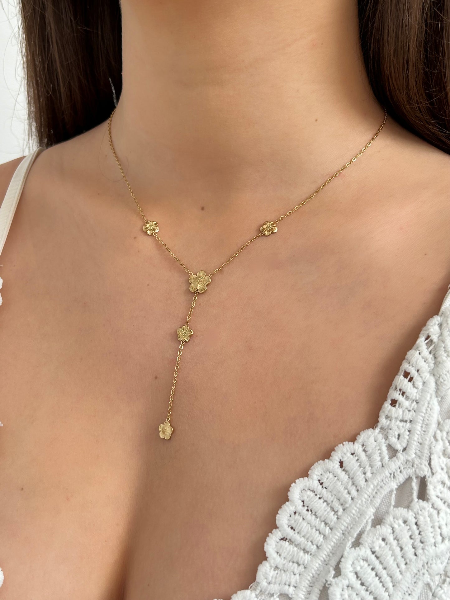 Collier long Flora | Acier inoxydable