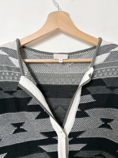 Cardigan à motifs gris et noir vintage Taille 38