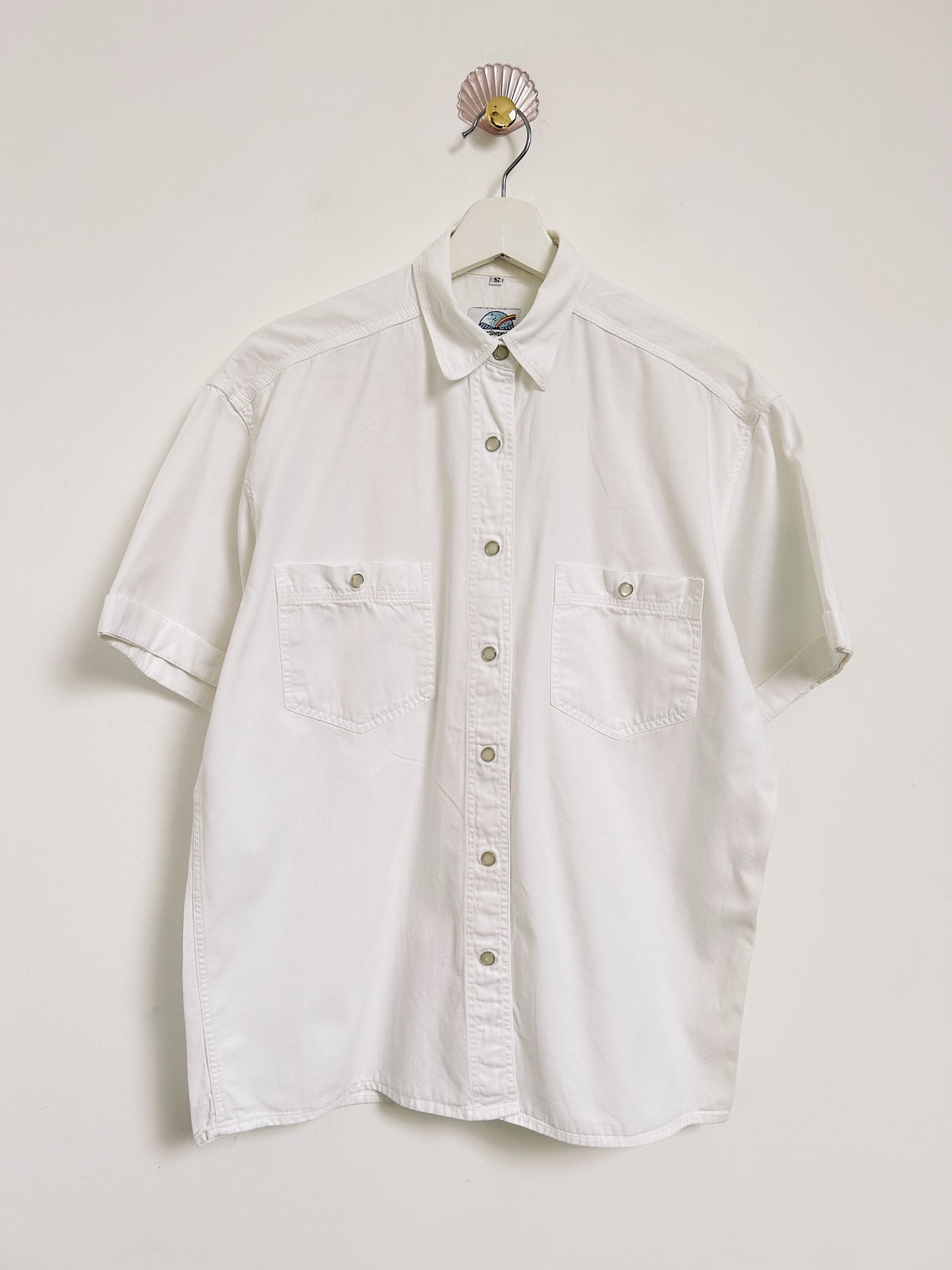 Chemise oversize en jean blanc 90s Taille 36/38