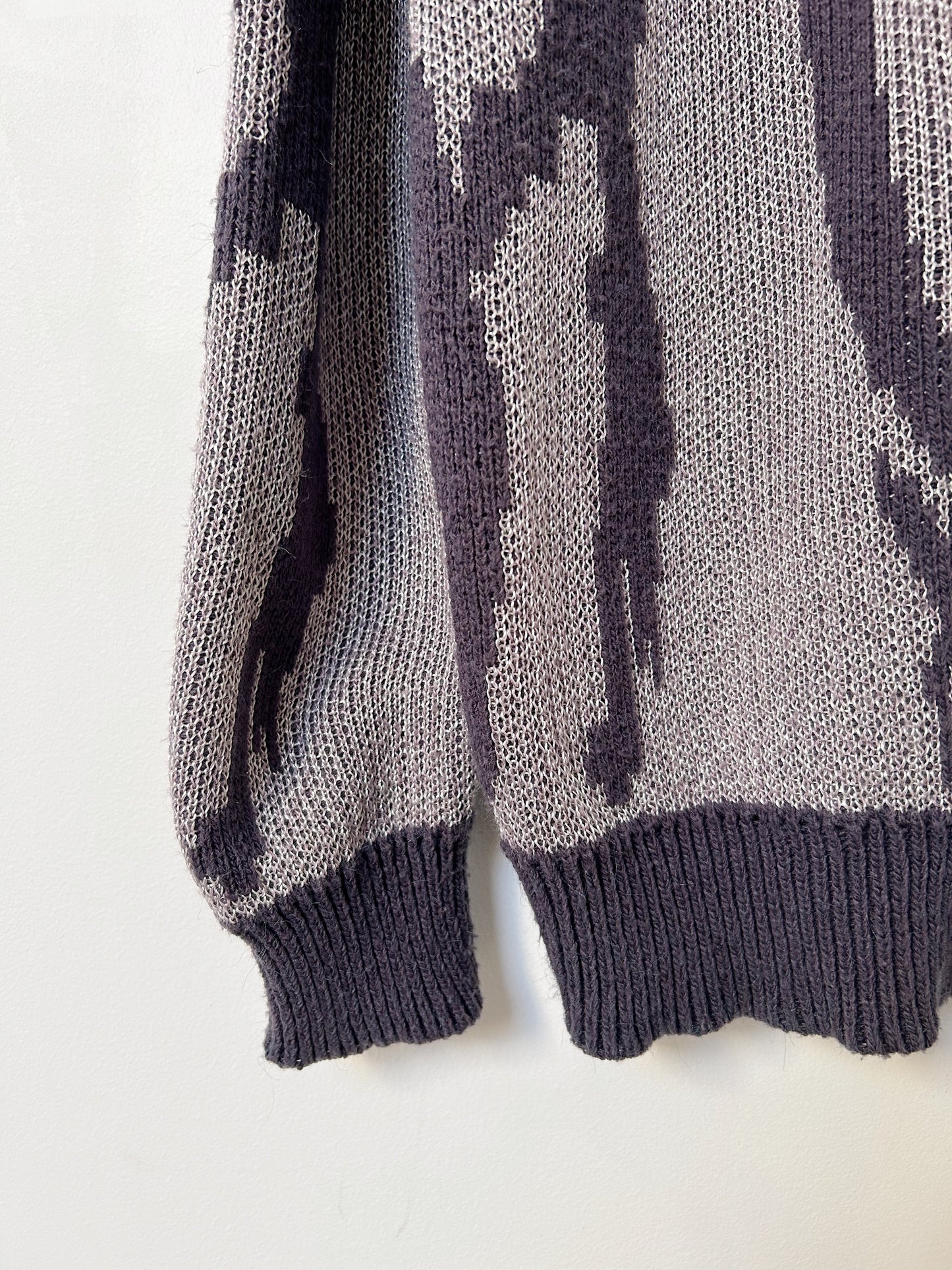 Cardigan à motifs mauves 90s Taille 38