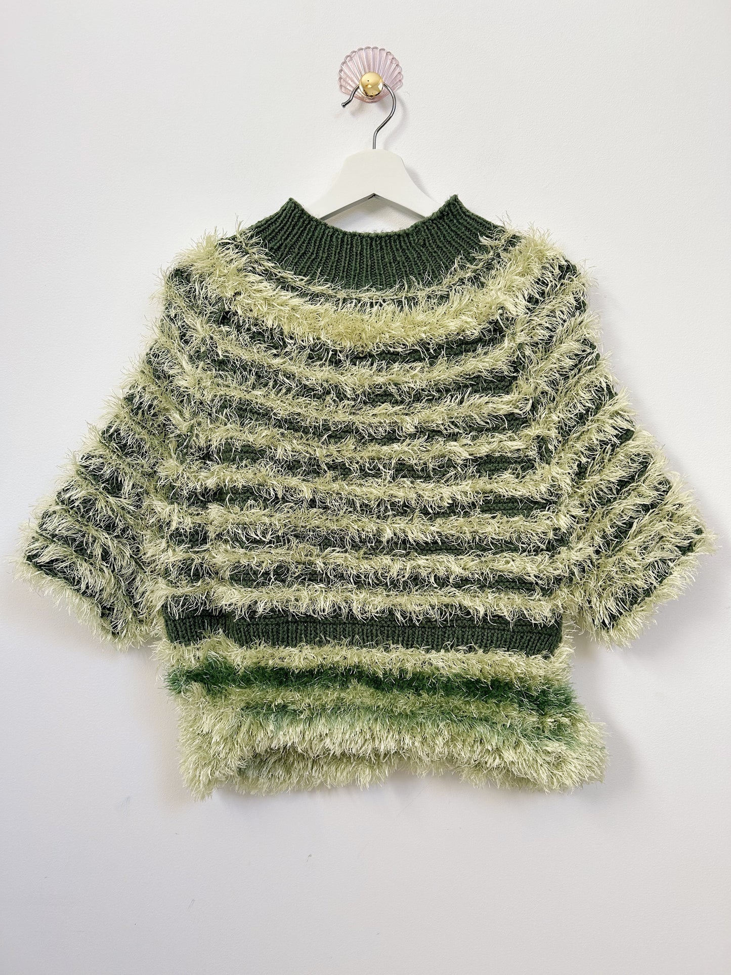 80s Green Hairy Sweater Size 38