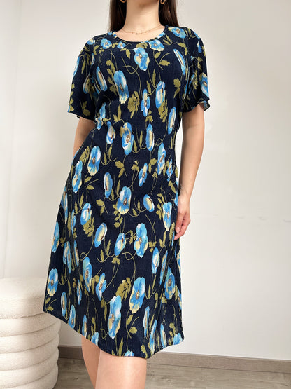 90s floral textured dress Size 38/40