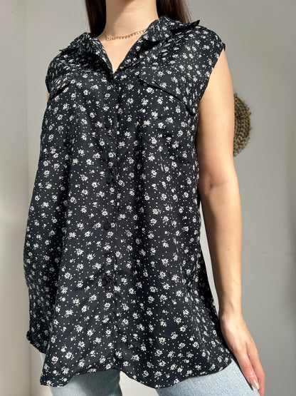 Chemise sans manches à fleurs 90s Taille 36 à 40