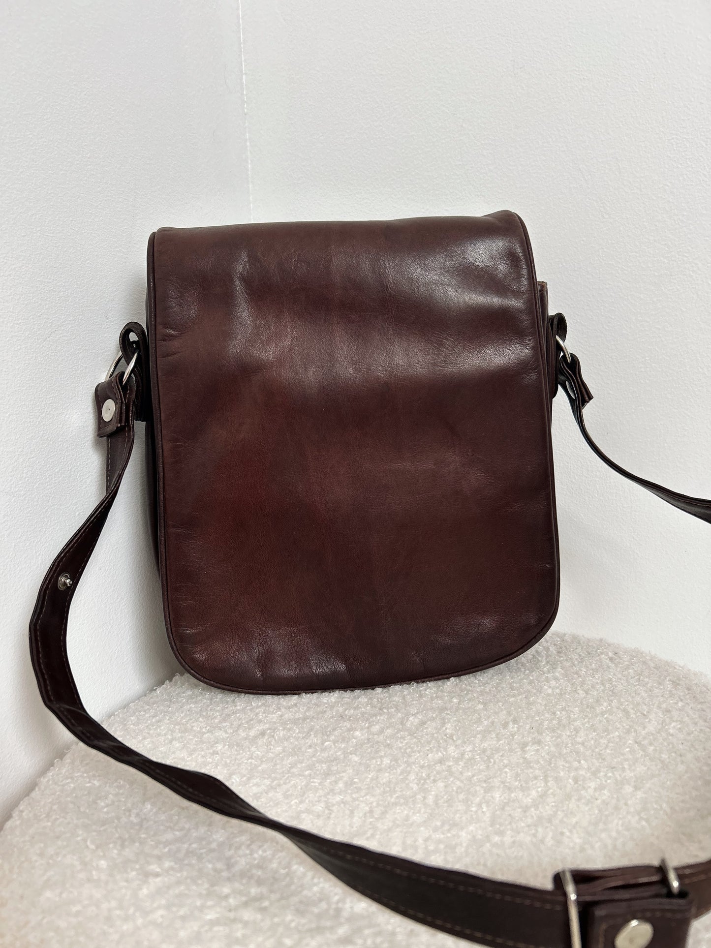 Sac en cuir marron 70s