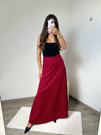 Maxi jupe bordeaux 70s Taille 34