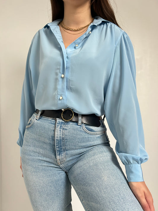 Chemise oversize bleu ciel 90s Taille 40/42