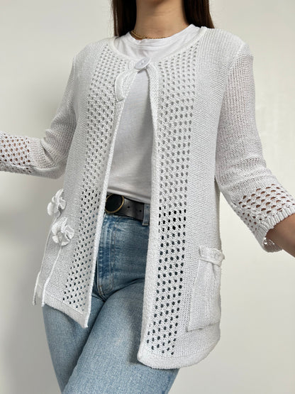 Gilet crochet blanc 90s Taille 38/40