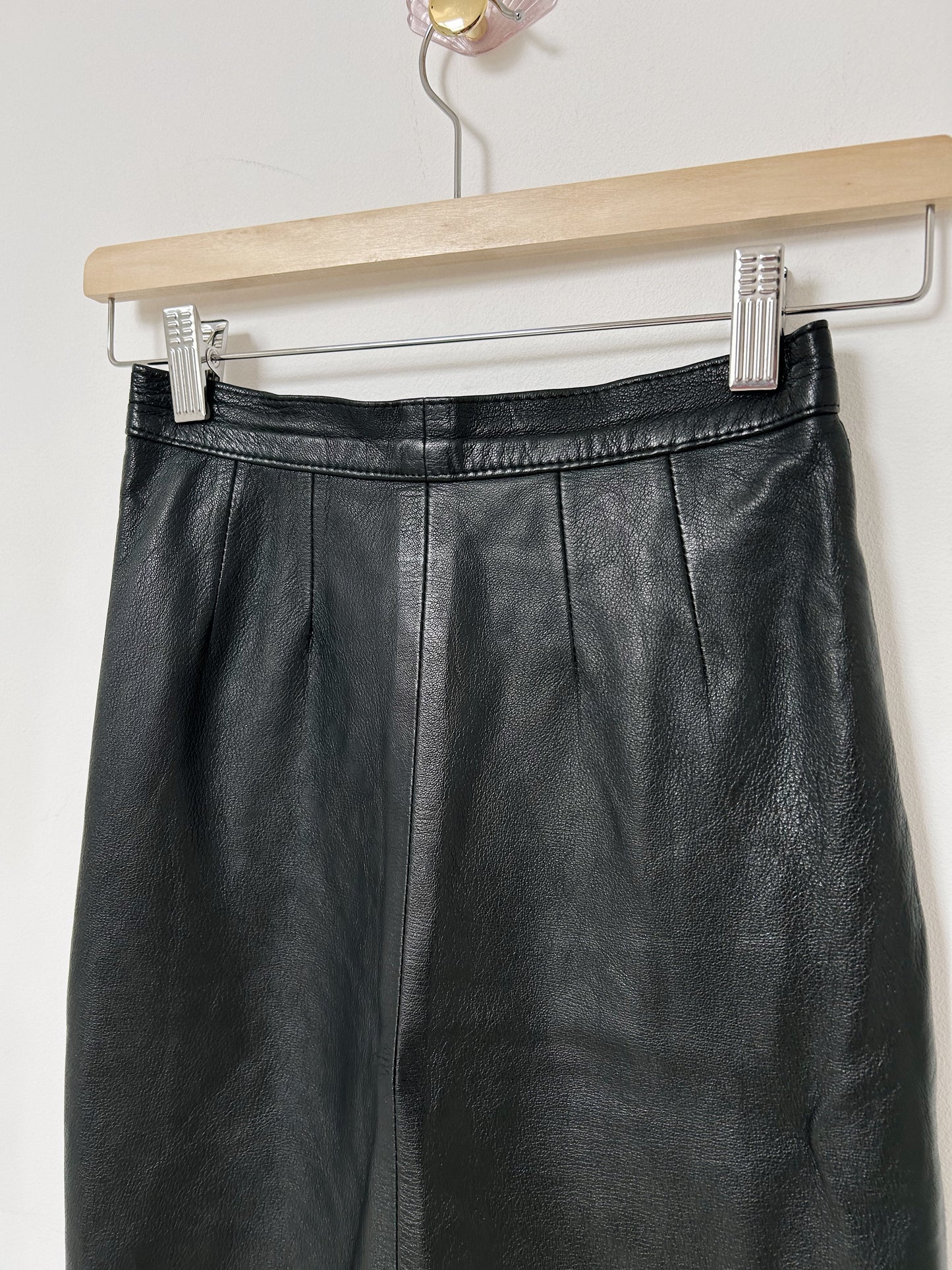 90s leather mid-length skirt Size 34