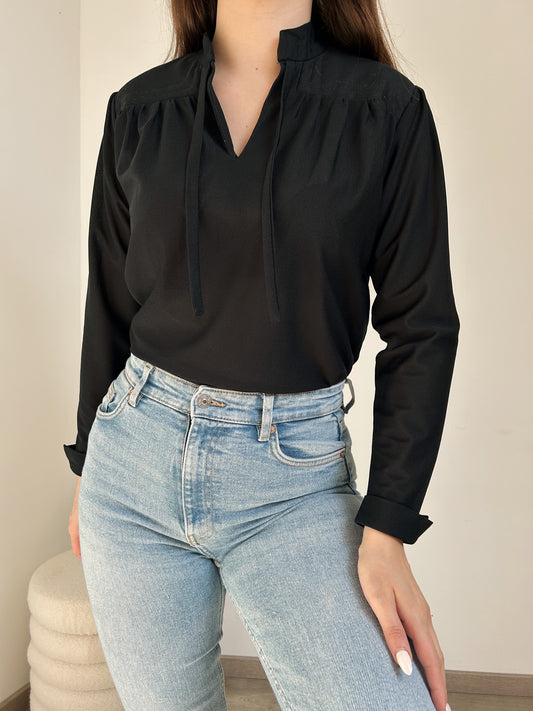 Vintage transparent black blouse Size 36