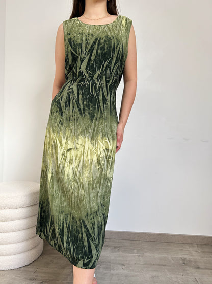 Robe à motifs bambous verts 90s Taille 40