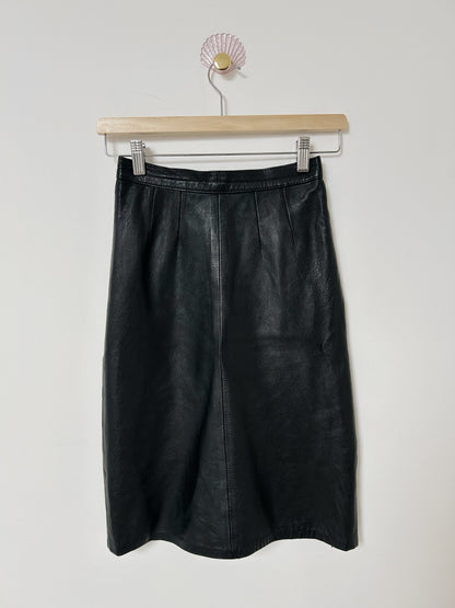 90s leather mid-length skirt Size 34