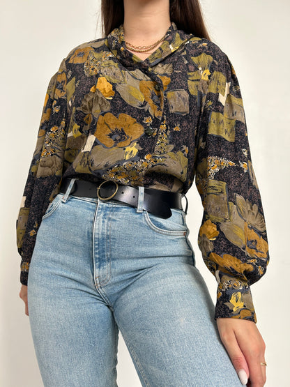 90s floral pattern oversized shirt Size 38/40