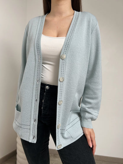 Cardigan bleu ciel 80s Taille 38