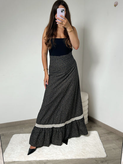 Maxi jupe bohème fleurie 70s Taille 36