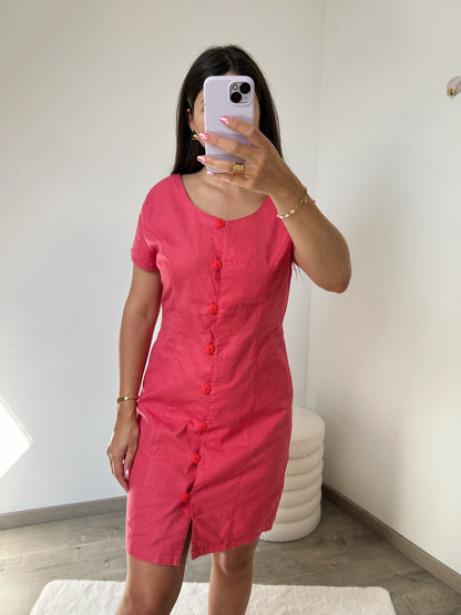 Robe en lin corail 90s Taille 38