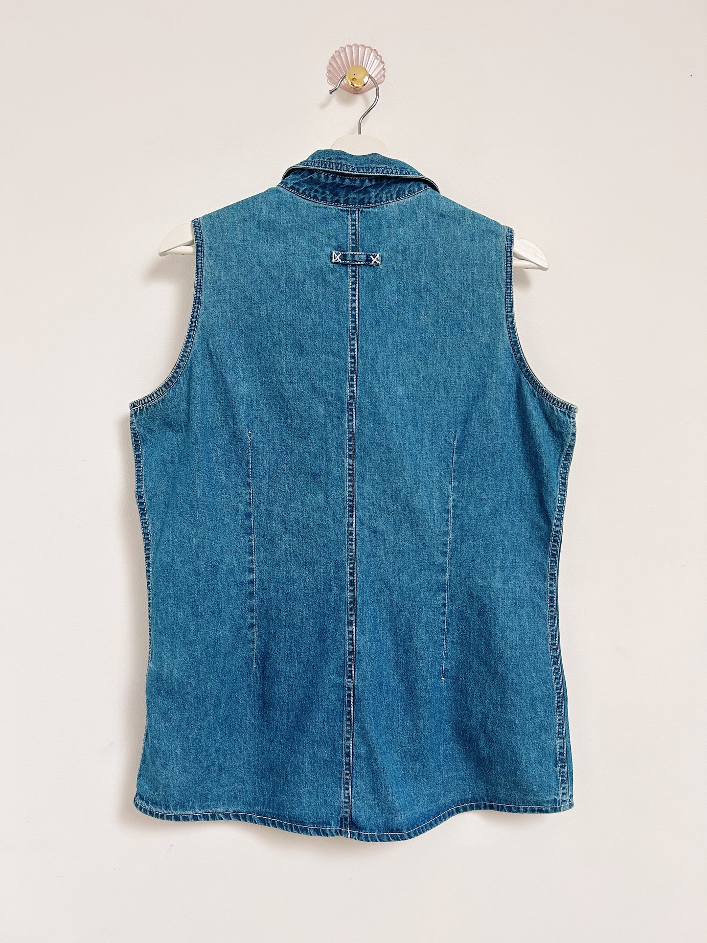 Chemise en jean sans manches 90s Taille 38/40