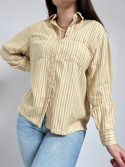 Chemise oversize jaune lignée 90s Taille 38/40