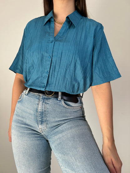 Chemise oversize satinée effet froissé 90s Taille 36 à 42