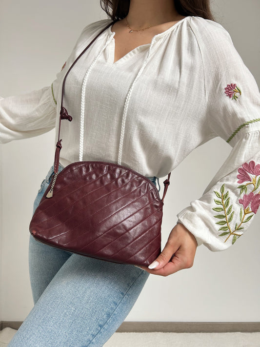 Sac en cuir bordeaux 70s/80s