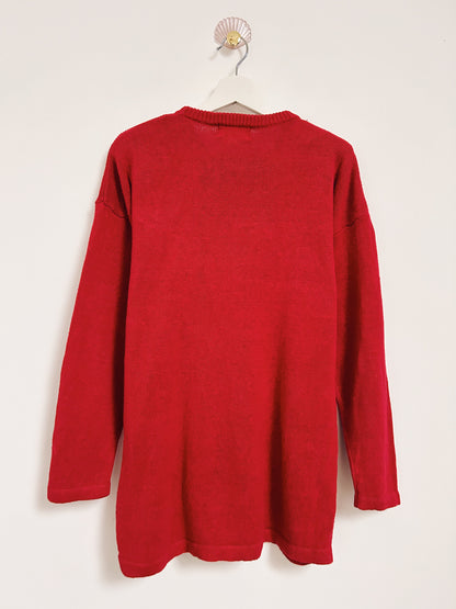 Pull rouge oversize avec perles 90s Taille 40