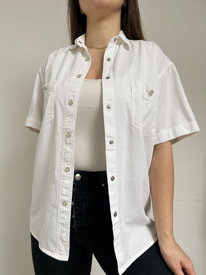 Chemise oversize en jean blanc 90s Taille 36/38