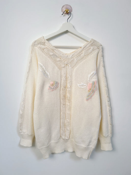 Vintage embroidered oversized sweater Size 40