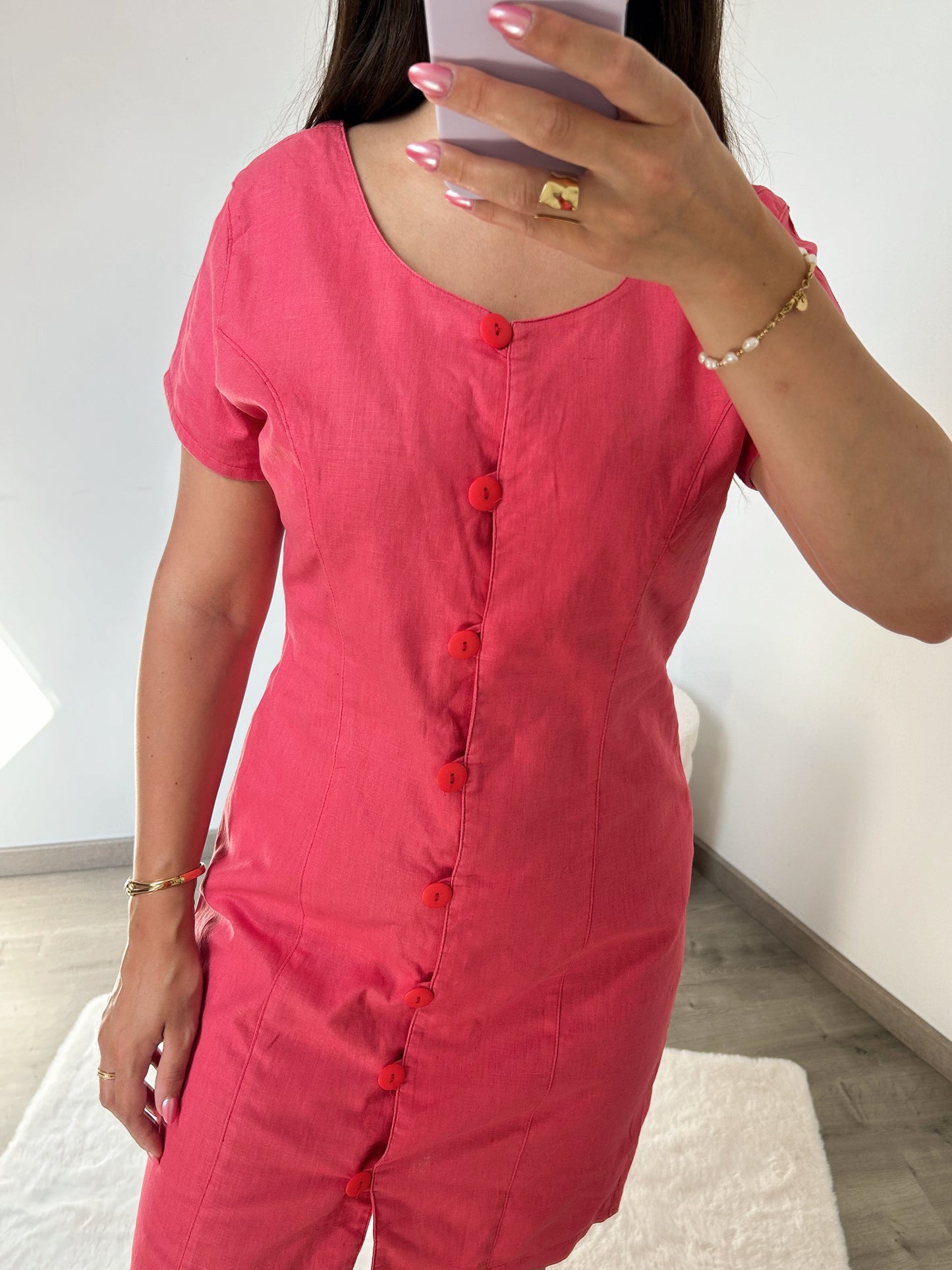 Robe en lin corail 90s Taille 38