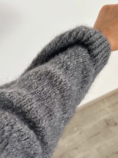 Pull mohair gris