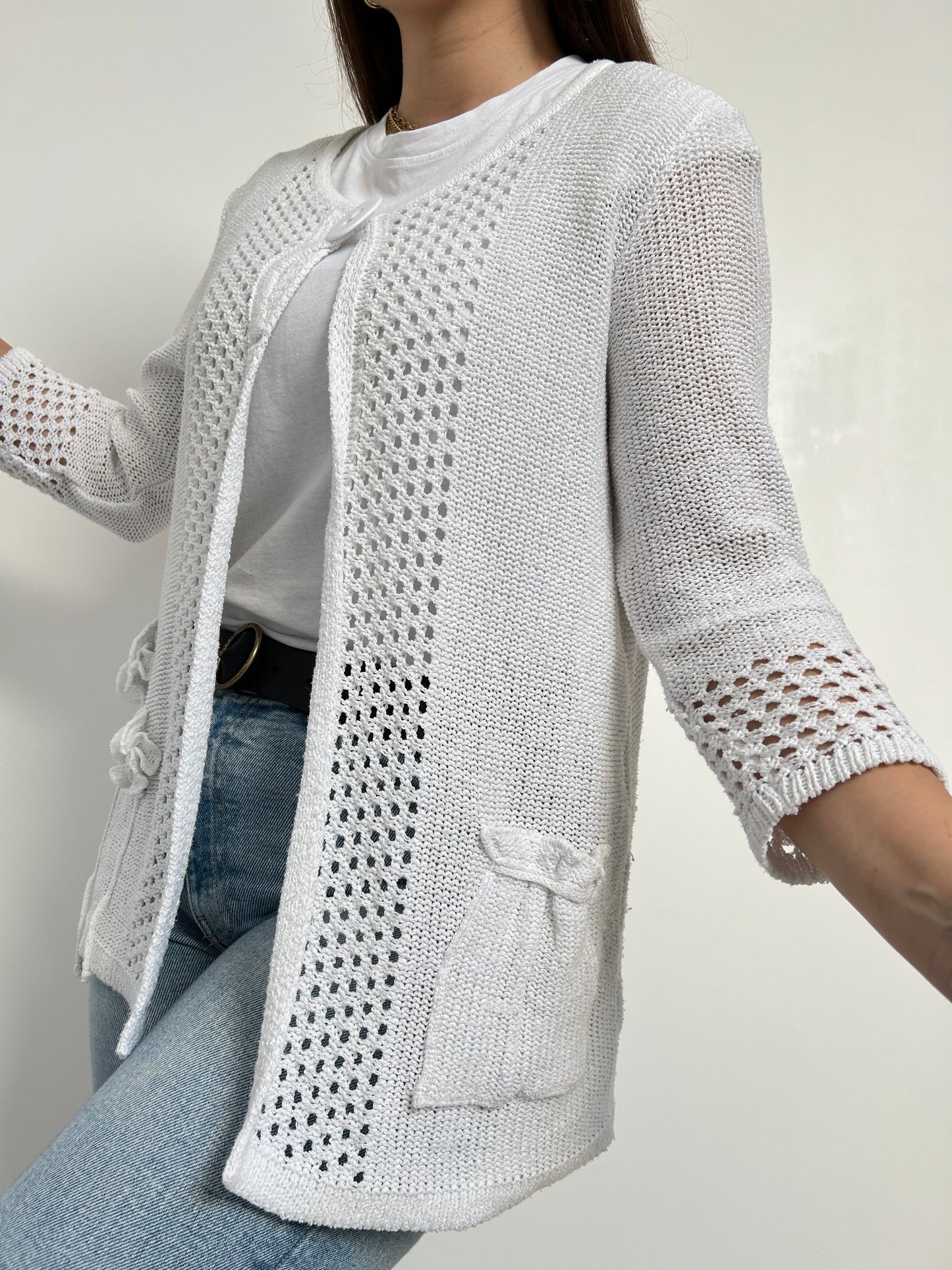 Gilet crochet blanc 90s Taille 38/40