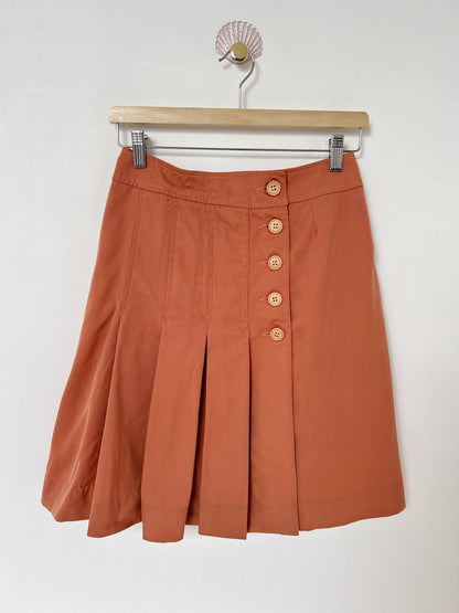 70s Coral Asymmetrical Button Skirt Size 34