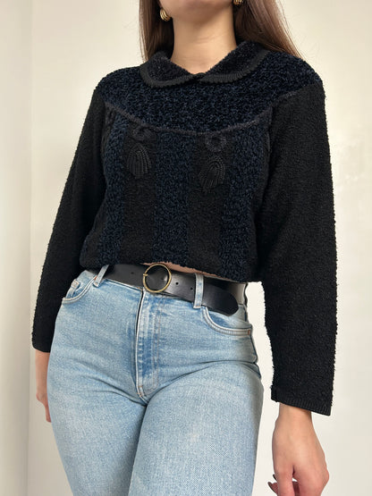 Pull col Claudine en velours à paillettes 90s Taille 34/36