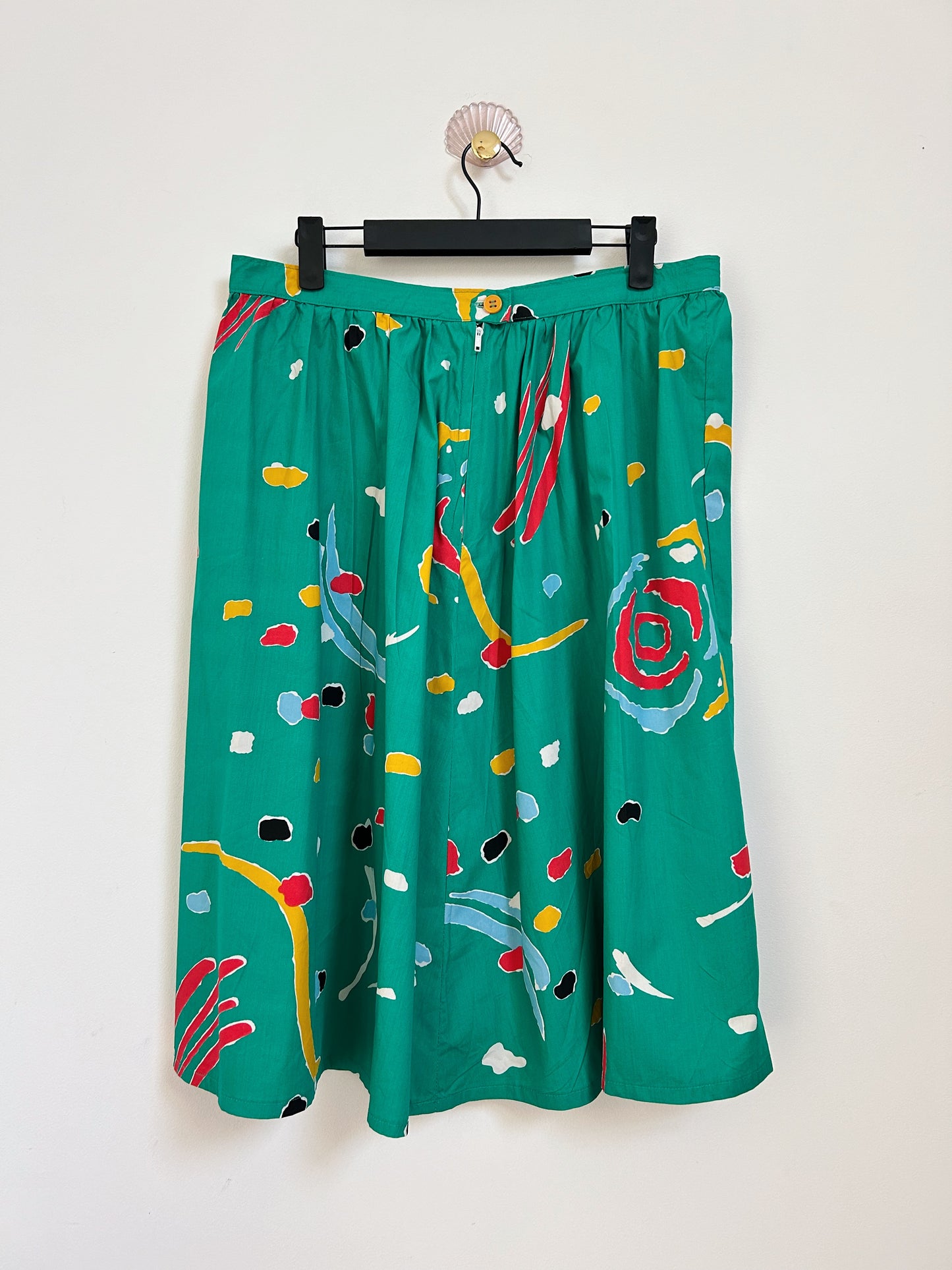 Jupe verte à motifs 80s Taille 42