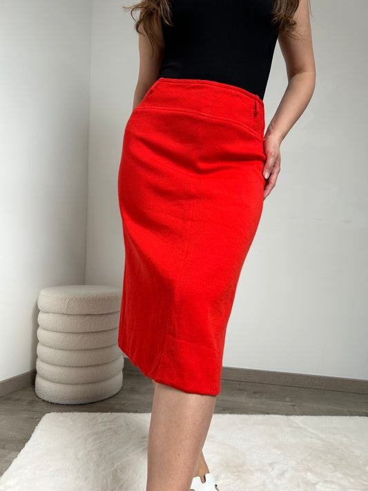 Jupe en maille rouge 70s Taille 38