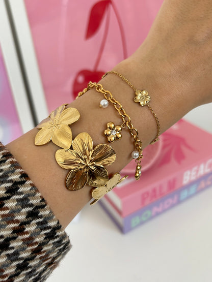 Bracelet Flora Doré | Acier inoxydable