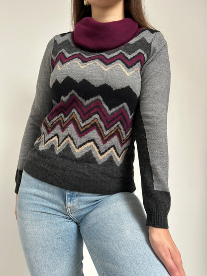 Pull col roulé à motifs 90s Taille 36