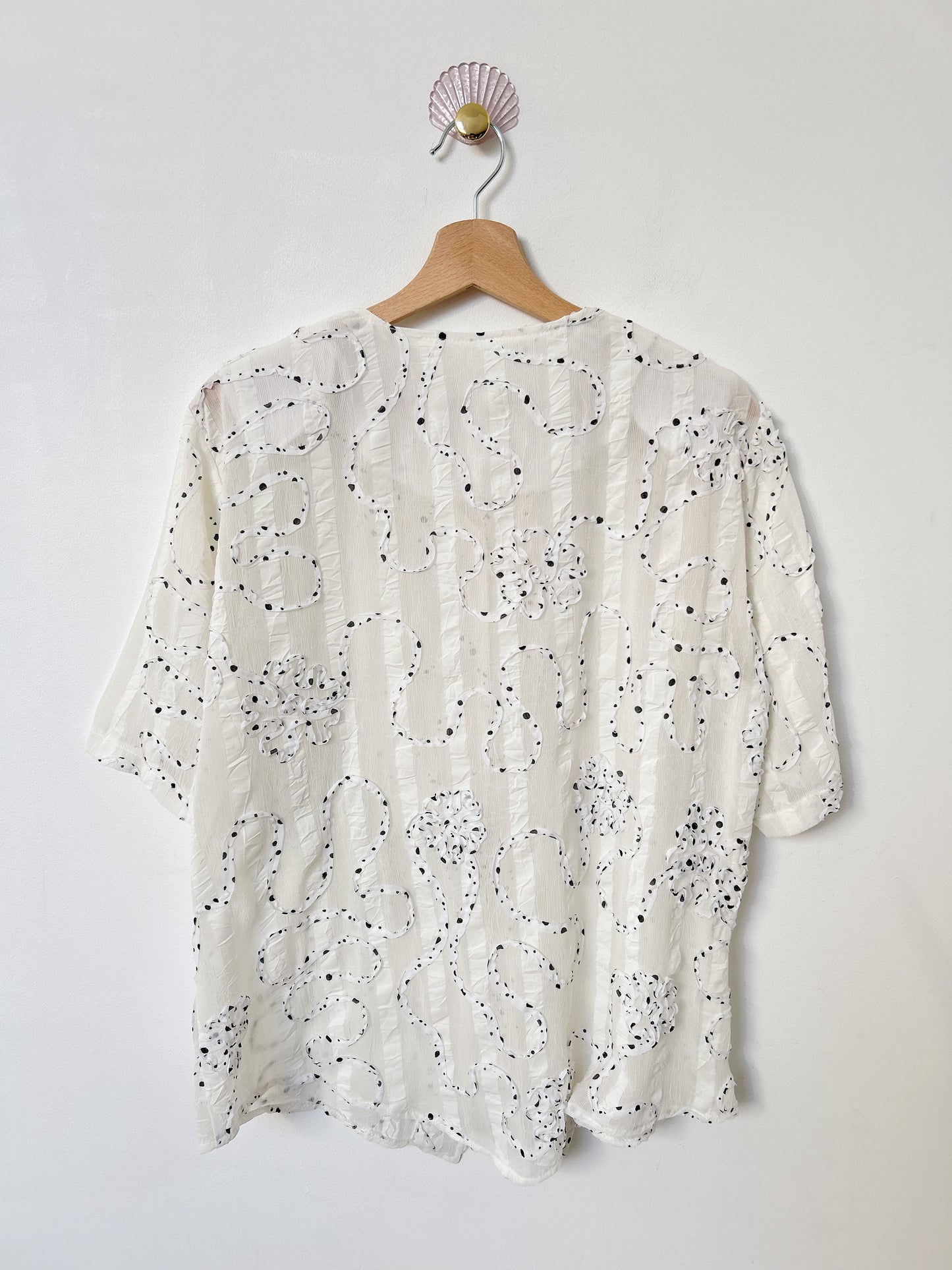 Chemise oversize à fleurs texturées 90s Taille 36/38