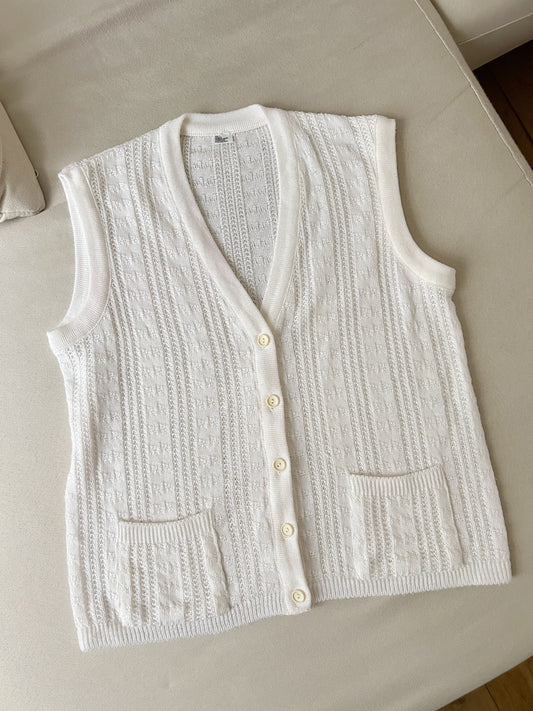 Gilet sans manches blanc vintage Taille 38