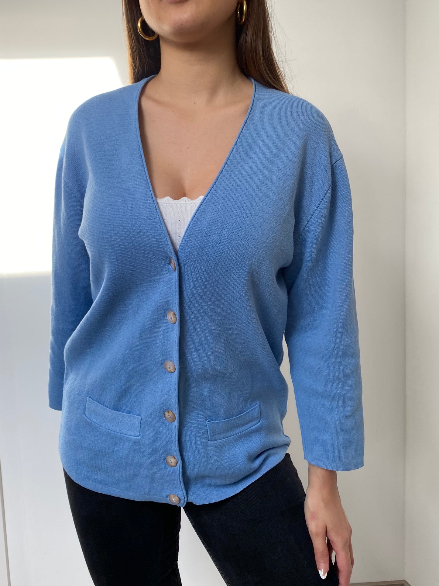 Cardigan bleu clair 80s Taille 38