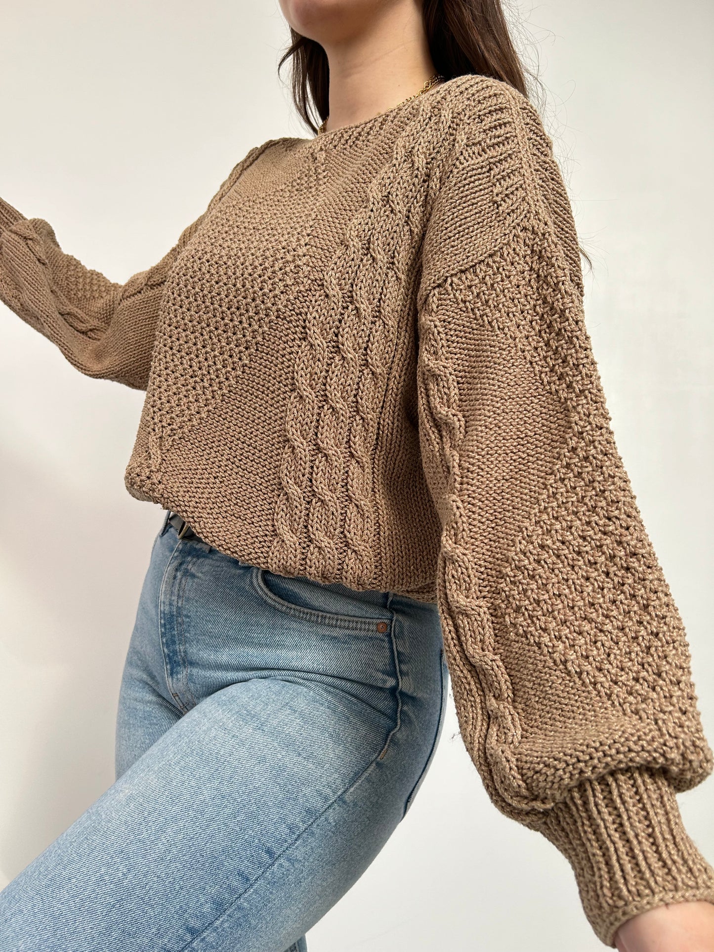 Pull en maille marron 90s Taille 36 à 40